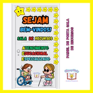 Imagem de capa para o Ebook ♿️_ Painel de porta "AEE sala de recursos"