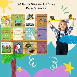 Imagem de capa para o Ebook Biblioteca Virtual interativa - 40 Livros de Histórias para Crianças.