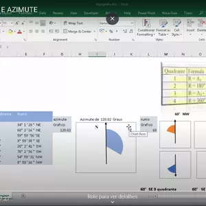 Imagem de capa para o Curso online Planilha azimute,rumo