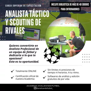 Imagen de portada para Curso online CURSO ANALISTA TÁCTICO PRO DE FÚTBOL Y SCOUTING DE RIVALES
