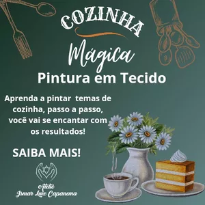 Imagem de capa para o Curso online Cozinha Mágica - Pintura em Tecido