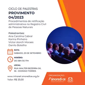 Imagem de capa para o Curso online Provimento 04/2023: Procedimentos de retificação administrativa no Registro Civil de Pessoas Naturais