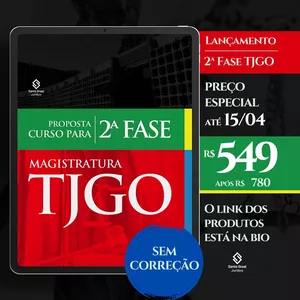 Imagem de TJGO | 2ª fase SEM CORREÇÃO criado por Santo Graal Jurídico na hotmart