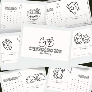 Imagem de capa para o Ebook Calendário 2025 - Comidinhas + Calendário Anual