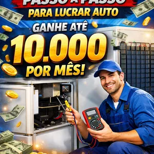 Imagem de capa para o Ebook Curso  Passo a Passo para lucrar alto : Ganhe até R$ 10,000,00 POR MÊS CONCERTANDO GELADEIRAS!