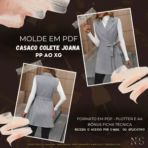 Imagem de capa para o Curso online NS Molde em PDF - Casaco Colete Joana ID 4056169 [PP ao XG]✨ 