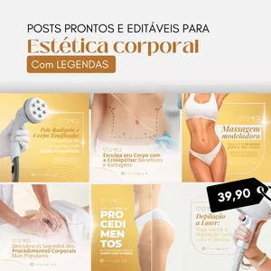 Imagem de capa para o Curso online Pack Canva Estética Corporal 