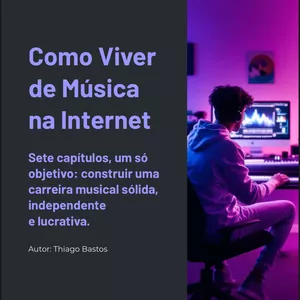 Imagem de capa para o Ebook Como viver de música na internet