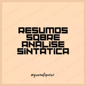 Imagem de capa para o Ebook Resumos de Análise Sintática