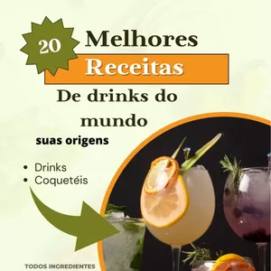 Imagem de capa para o Ebook Às 20 Melhores receitas de drinks do mundo. 