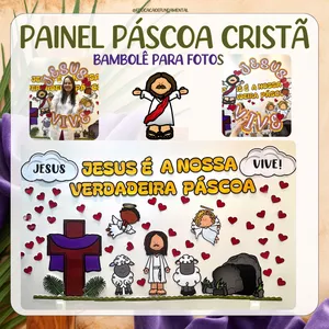 Imagem de capa para o Ebook Painel páscoa cristã + bambolê de fotos.