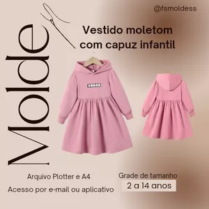 Imagem de capa para o Ebook Molde vestido moletom com capuz infantil 