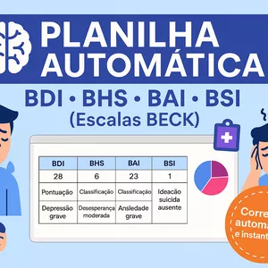 Imagem do curso Planilha de Correção Escalas BECK (BDI-BHS-BAI-BSI)