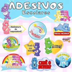 Imagem de capa para o Ebook 🧸🌈Adesivos Escolares - Ursinhos Carinhosos