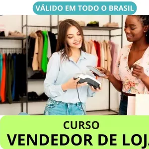Imagem de capa para o Curso online VENDEDOR DE LOJA Curso Completo 2025