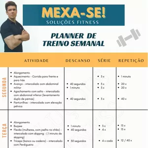 Imagem de capa para o Ebook MEXA-SE - Planner de Treino semanal