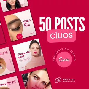 Imagem de capa para o Curso online Pack de Postagens | Cílios | Post para Empreendedores