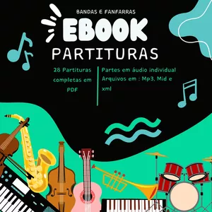 Imagem de capa para o Ebook Ebook de partituras para bandas e fanfarras
