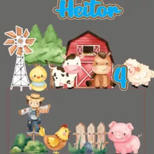 Imagem de capa para o Curso online Arquivo Topo de bolo Fazendinha aquarela (PDF e Studio)