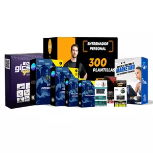 Imagen de portada para Ebook 300 plantillas editables + kit de herramientas de entrenador personal esencial