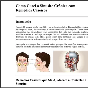 Imagem de capa para o Ebook Como Curei a Sinusite Crônica com Remédios Caseiros