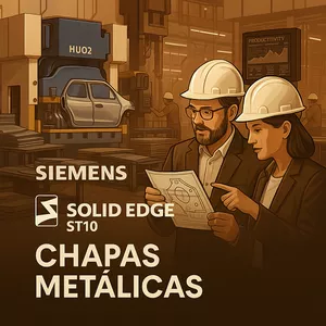 Imagem de capa para o Curso online Siemens Solid Edge ST10 Chapas Metálicas 