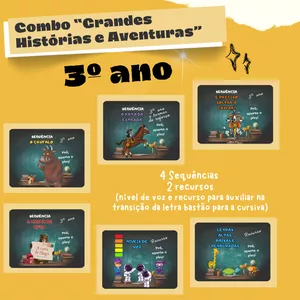 Imagem de capa para o Ebook Combo "Grandes histórias e aventuras" (3º ano)