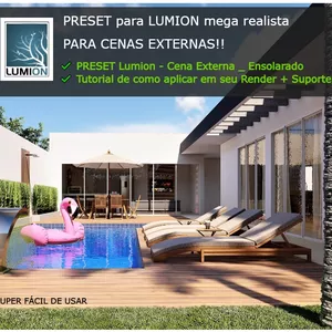 Imagem principal do produto PRESET para Lumion - Cenas Externas_Tarde Ensolarada + Tutorial de Como aplicar!