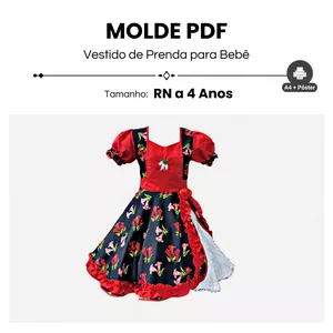 Imagem de capa para o Ebook MOLDE VESTIDO PRENDA BEBÊ