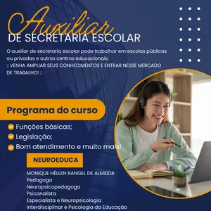 Imagem de capa para o Curso online AUXILIAR DE SECRETARIA ESCOLAR