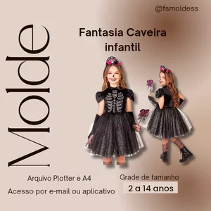 Imagem de capa para o Ebook Molde fantasia Caveira infantil 