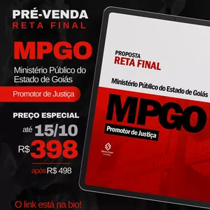 Imagem de capa para o Curso online Reta Final Método SG | MPGO 2025