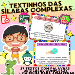 Imagem de capa para o Ebook TEXTINHOS SÍLABAS COMPLEXAS