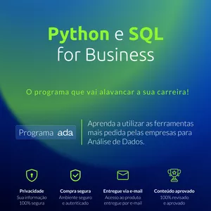 Imagem de capa para o Curso online Python e SQL for Business