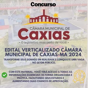 Imagem de capa para o Ebook Concurso Público Câmara Municipal de Caxias-MA 2024: Edital Verticalizado