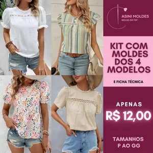 Imagem de capa para o Curso online KIT 4 BLUSAS - Molde em PDF
