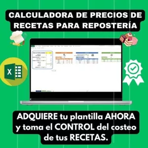 Imagen de portada para Curso online Plantilla Costeo de Recetas en Excel- Repostería