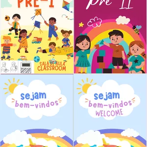 Imagem de capa para o Ebook Painéis (em português e libras) para porta de salas escolares