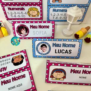 Imagem de capa para o Ebook Crachá de mesa de para turma da e séries iniciais e ensino fundamental