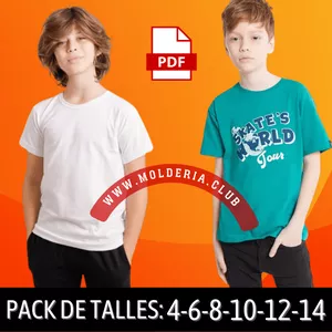 Imagen de portada para Curso online  Molde Patrón Camiseta Tshirt Remera Básica de Niños