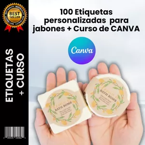 Imagen de portada para Curso online 100 Etiquetas personalizadas para jabones + Curso de CANVA