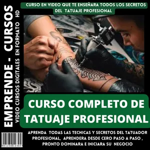 Imagen de portada para Curso online CURSO COMPLETO DE TATUAJE PROFESIONAL + BONUS DE OBSEQUIO
