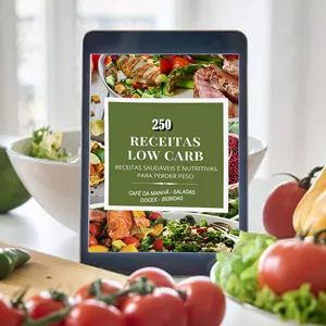 Imagem de capa para o Ebook 250 RECEITAS LOW CARB