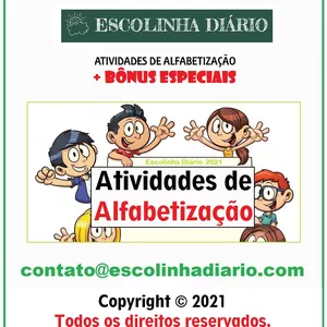 Imagem de capa para o Ebook ESCOLINHA DIÁRIO - ATIVIDADES PARA ALFABETIZAÇÃO + BÔNUS EXCLUSIVOS - KIT ALFABETIZAÇÃO