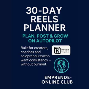 Cover image for Ebook 30‑Day Reels Planner – Notion Template → 🗓️ 30-Day Reels Planner (Notion Template)