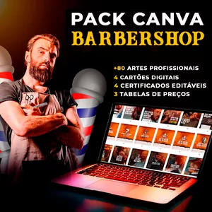 Imagem de capa para o Curso online PACK CANVA BARBERSHOP