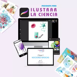 Imagen de portada para Curso online Ilustra la Ciencia con Procreate