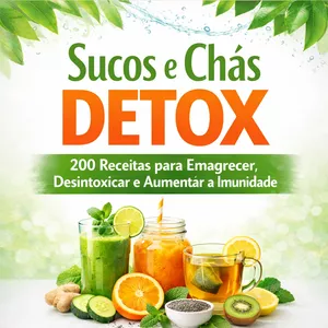 Imagem de capa para o Ebook Sucos e Chás Detox: 200 Receitas para Emagrecer, Desintoxicar e Aumentar a Imunidade 