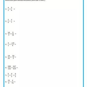 Imagem de capa para o Curso online 40 Exercícios Resolvidos de Adição e Subtração de Frações