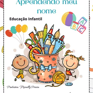 Imagem de capa para o Ebook *APOSTILA DE ATIVIDADES: APRENDENDO MEU NOME* 📝